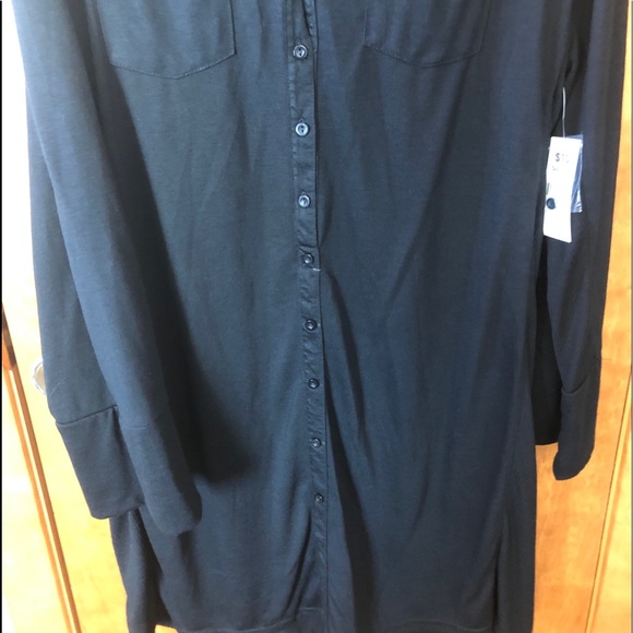 Long Black Button Down Women’s Plus Dress NWT - Picture 3 of 6